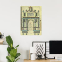 Vintage Église Porte Entrée Renaissance Architectu