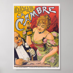 Affiche vintage Élixir La Cambre vers 1900