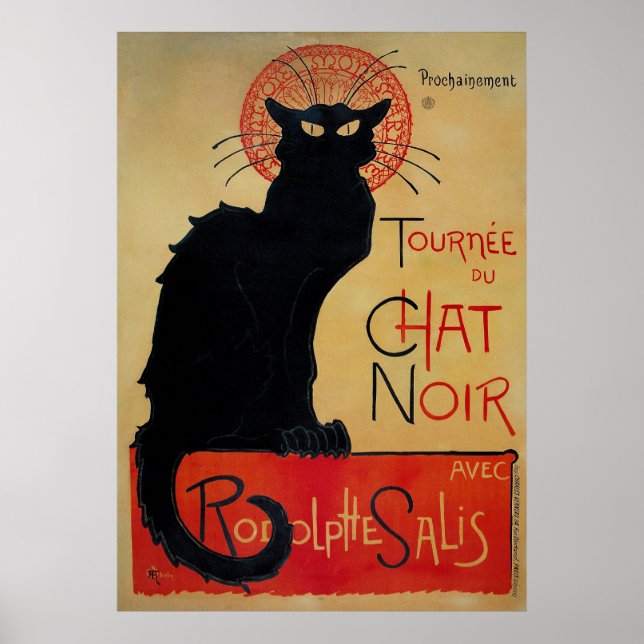 Affiche vintage en français, le chat noir (Devant)
