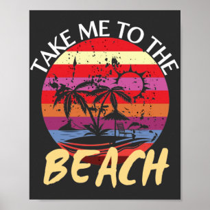 Affiche Vintage Été Emmenez-Moi À La Plage