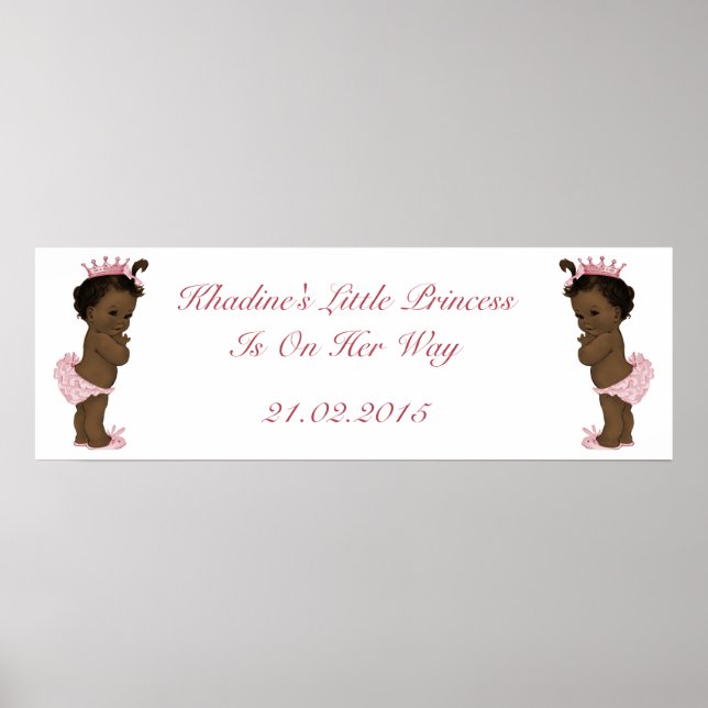 Affiche Vintage Ethnic Princess Baby Shower Banner (Devant)