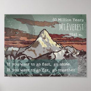 Affiche Vintage Everest - Sherpa Travail d'équipe Voyage e
