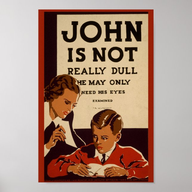 Affiche Vintage Eye Exam Advertisement (Devant)