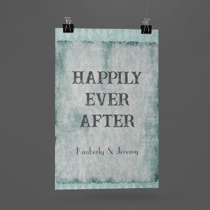 Affiche Vintage & Faded Green Ajoutez votre propre texte 