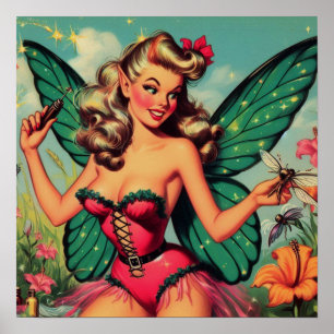 Affiche Vintage Fairy Girl