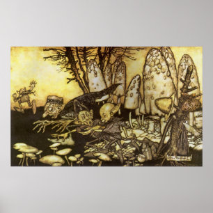 Affiche Vintage Fairy Tale, Band of Workmen de Rackham