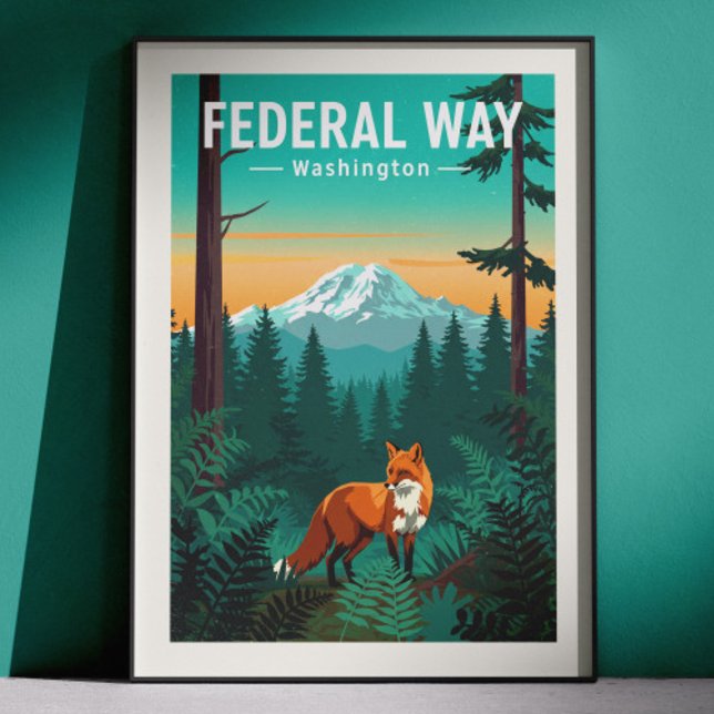 Affiche Vintage Federal Way Washington (Créateur téléchargé)