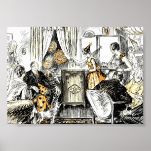 Affiche Vintage fête d'Halloween