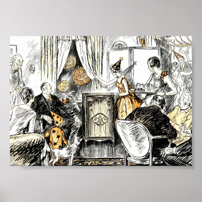 Affiche Vintage fête d'Halloween (Devant)