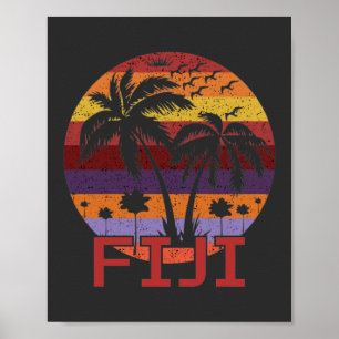 Affiche Vintage Fiji Summer Beach Travel