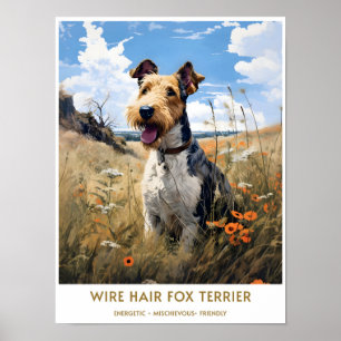 Affiche Vintage fil cheveux Fox Terrier