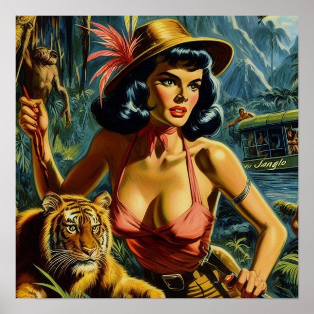 Affiche Vintage fille de pâte Jungle (Devant)