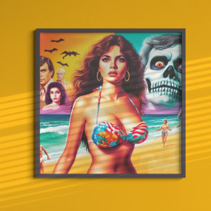 Affiche Vintage fille d'été