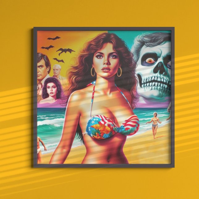 Affiche Vintage fille d'été (Créateur téléchargé)