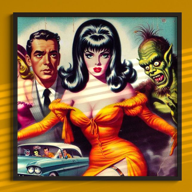 Affiche Vintage fille vampire (Créateur téléchargé)