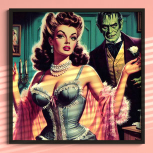 Affiche Vintage fille vampire