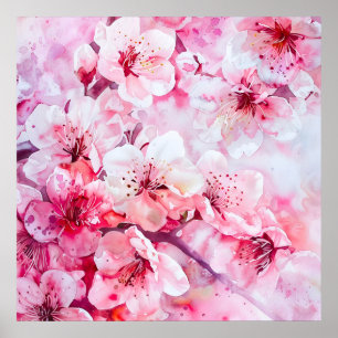 Affiche Vintage Fleur Pétale Rose Douce