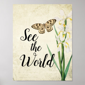 Affiche Vintage Floral Iris - La nature inspirée