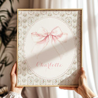 Vintage Floral Nom bébé Wall Art