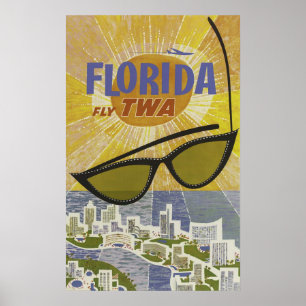 affiche vintage Florida Travel, Retro Illustration