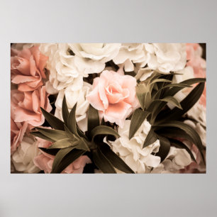 Affiche Vintage flower background, pastel flower backgroun