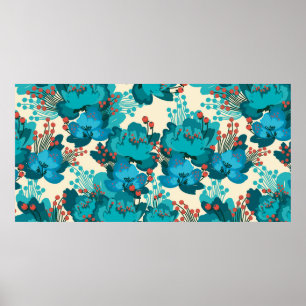 Affiche Vintage flower pattern
