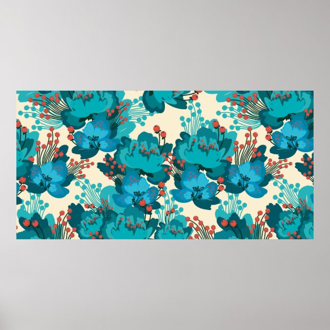 Affiche Vintage flower pattern (Devant)