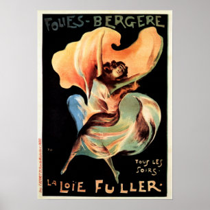 Affiche Vintage FOLIERS BERGERE Art Nouveau Femmes Pin up