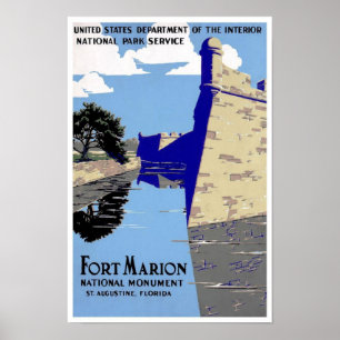 Affiche Vintage Fort Marion National Monument Imprimer