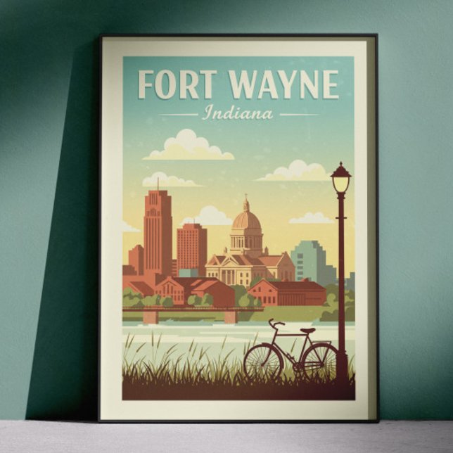 Affiche Vintage Fort Wayne Indiana (Créateur téléchargé)