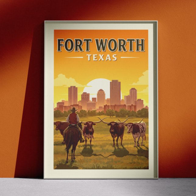 Affiche Vintage Fort Worth Texas (Créateur téléchargé)
