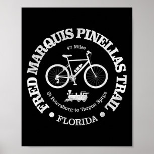Affiche Vintage Fred Marquis Pinellas Piste cyclable Flori