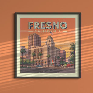 Affiche Vintage Fresno Californie
