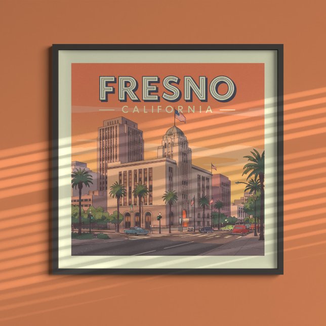 Affiche Vintage Fresno Californie (Créateur téléchargé)
