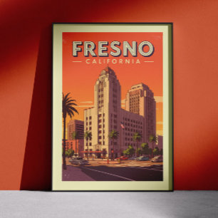 Affiche Vintage Fresno Californie