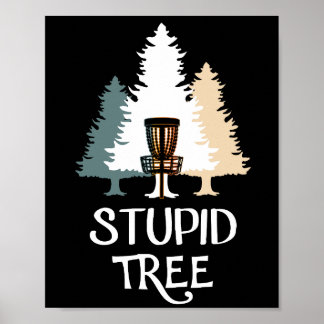 Affiche Vintage Frisbee Disque Golf Stupid Tree