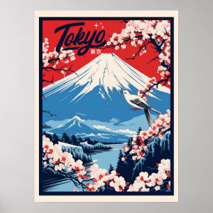 Affiche Vintage Fuji, Japon Voyage
