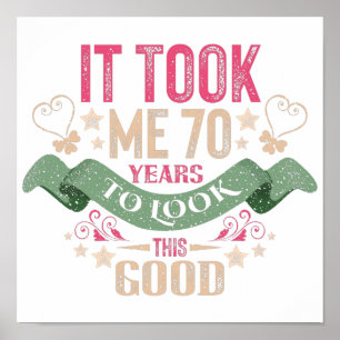 Affiche vintage Funny 70 ans dire citation