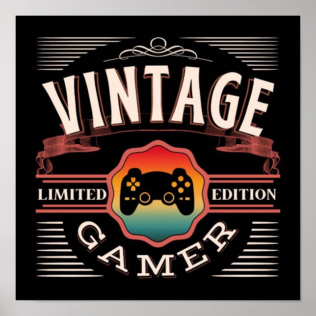 AFFICHE VINTAGE GAMER LIMITED EDITION (Devant)