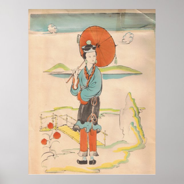 Affiche Vintage Geisha (Devant)