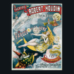 Affiche Vintage George Melies Illusion Fantastique<br><div class="desc">This vintage advertising poster is for George Melies,  Illusionist,  dated 1891.  This beautiful poster has everything from the man in the moon to a wizard reaching for a lady sleeping in a crescent moon.  The wording is all in French.</div>