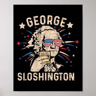 Affiche Vintage George Sloshington Washington 4 juillet