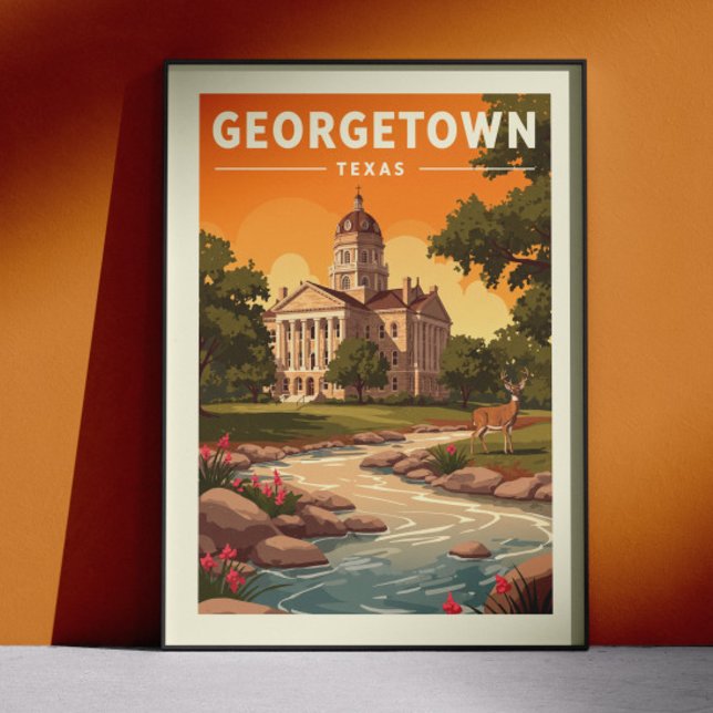 Affiche Vintage Georgetown Texas (Créateur téléchargé)