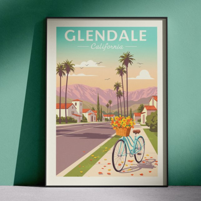 Affiche Vintage Glendale Californie (Créateur téléchargé)