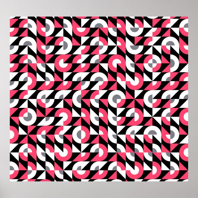 Affiche Vintage Glitch : Motif Abstrait géométrique (Devant)