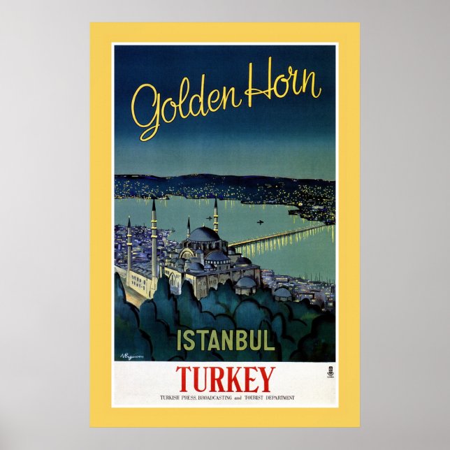 Affiche Vintage Golden Horn Istanbul Turquie voyage (Devant)