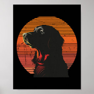 Affiche Vintage Golden Retriever Amoureux de les chiens No