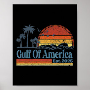 Affiche Vintage Golfe De Us America Est 2025 Retro Beach 1