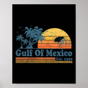 Affiche Vintage Golfe Du Mexique Est 1550 Retro Beach Suns