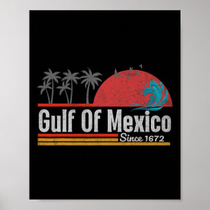 Affiche Vintage Golfe Du Mexique Est.1772 Graphique